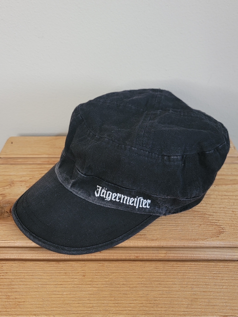 Jagermeister Black Hat with White Logo Tag